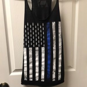 BLUE flag racer back tank top